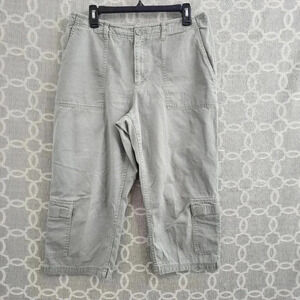 Vintage Havana Jack's Cafe Chino Green Cotton Capri Cargo Pants Size 12